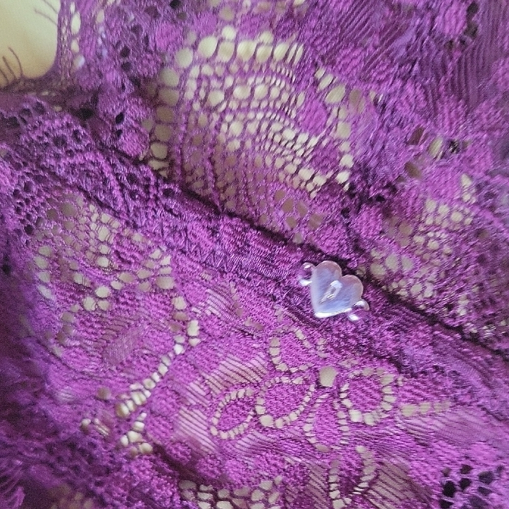 PINK Lace Halter Bralette - Purple Size L(A-C) - Picture 7 of 8